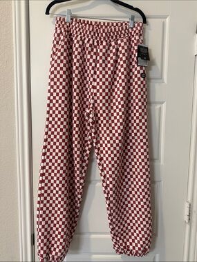 Red Checkerboard Track Pants - Rags